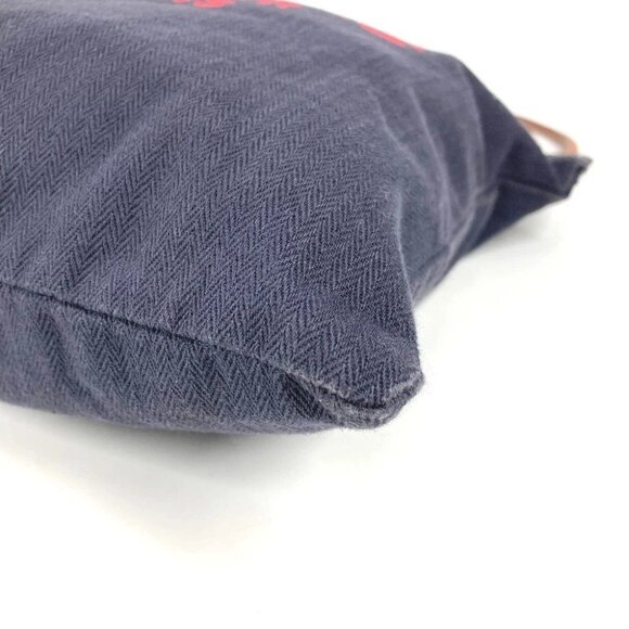 HERMES logo Aline MM Shoulder Bag ToileChevron / Leather Blue indigo Navy/Red - Picture 6 of 16